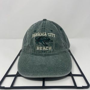 Panama City Beach Hat Florida Blue Turtle Adjustable Embroidered Cotton